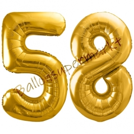 Luftballon Zahl 58, gold, 86 cm