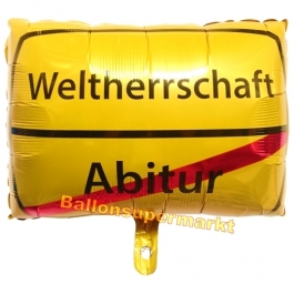 Verkehrsschild, Luftballon zum Abitur mit Ballongas-Helium