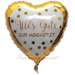 Luftballon aus Folie, Alles Gute zur Hochzeit, ohne Helium