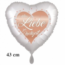 Herzluftballon Alles Liebe zur Hochzeit - Heart, inklusive Helium