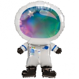 Irisierender Astronaut, Luftballon aus Folie mit Helium