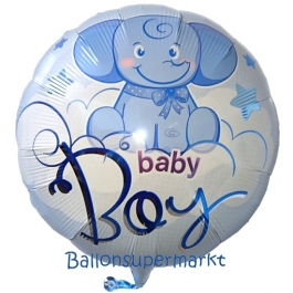 Baby Boy Elefant Luftballon aus Folie mit Helium