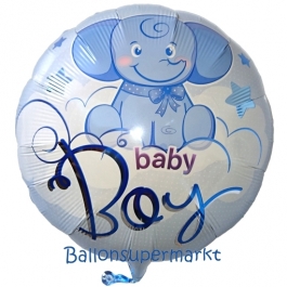 Baby Boy Elefantenbaby Luftballon aus Folie ohne Helium