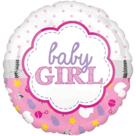 Baby Girl Muschel, Luftballon aus Folie mit Helium