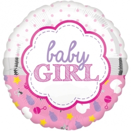 Baby Girl Muschel, Luftballon aus Folie ohne Helium