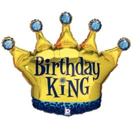 Birthday King Krone, Luftballon zum Geburtstag mit Helium Ballongas