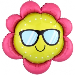 Emoji Blume, Folienballon mit Ballongas-Helium 