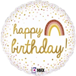 Geburtstags-Luftballon, Happy Birthday, Rainbow mit Helium