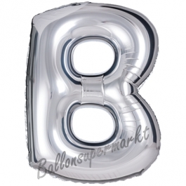 Großer Buchstabe B Luftballon aus Folie in Silber