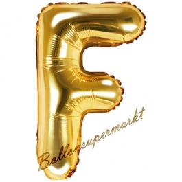 Luftballon Buchstabe F, gold, 35 cm