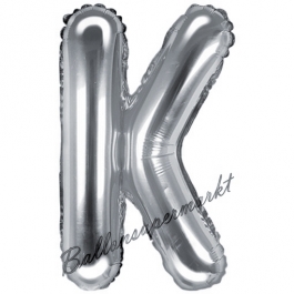 Luftballon Buchstabe K, silber, 35 cm