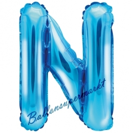 Luftballon Buchstabe N, blau, 35 cm
