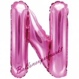 Luftballon Buchstabe N, pink, 35 cm