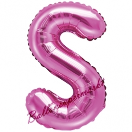 Luftballon Buchstabe S, pink, 35 cm