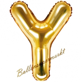 Luftballon Buchstabe Y, gold, 35 cm