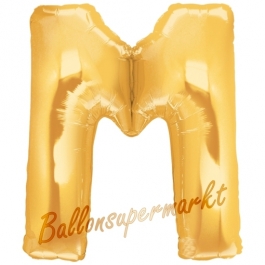 Großer Buchstabe M Luftballon aus Folie in Gold