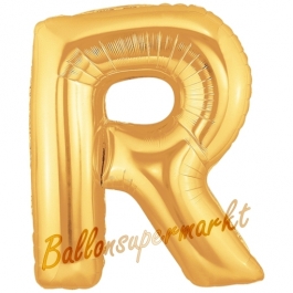 Großer Buchstabe R Luftballon aus Folie in Gold