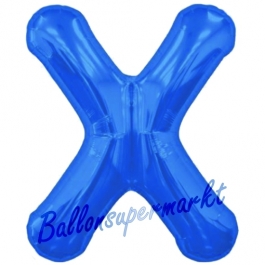 Großer Buchstabe X Luftballon aus Folie in Blau