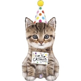 Luftballon Katze zum Geburtstag, ohne Helium