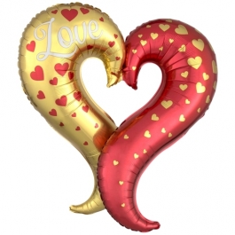 Curvy Heart Love Luftballon aus Folie inklusive Helium