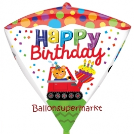 Diamondz Luftballon aus Folie, Happy Birthday Baustelle ohne Helium