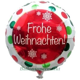 Folienballon Frohe Weihnachten, ohne Helium/Ballongas