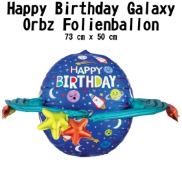 Happy Birthday bunte Galaxie, Luftballon zum Geburtstag mit Helium Ballongas