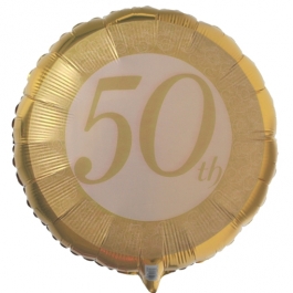 50th Luftballon aus folie zur Goldhochzeit mit Helium