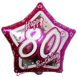 Happy Birthday Pink Star 80, zum 80. Geburtstag