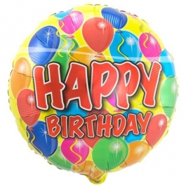 Geburtstags-Luftballon Balloons Happy Birthday, ohne Helium-Ballongas