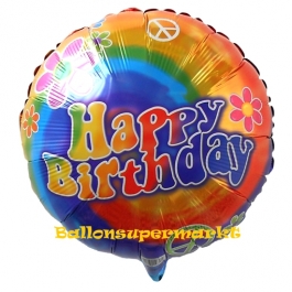 Groovy Happy Birthday, Luftballon zum Geburtstag mit Helium