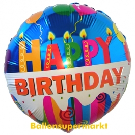 Happy Birthday, Luftballon zum Geburtstag mit Helium, Geburtstagskerzen