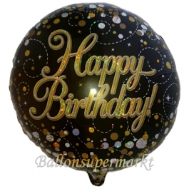 Geburtstags-Luftballon Sparkling Fizz Birthday Gold, ohne Helium-Ballongas
