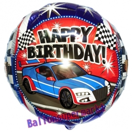 Geburtstags-Luftballon, Happy Birthday Sports Car mit Helium