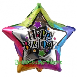 Bunter Stern, Happy Birthday, Luftballon zum Geburtstag mit Helium