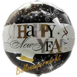 Silvester Luftballon, Silvester-Partydekoration, Folienballon ohne Ballongas, Happy New Year Elegant