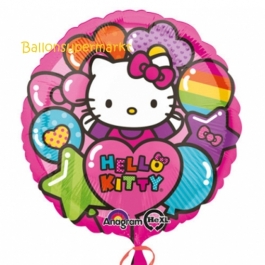 Folienballon Hello Kittty Regenbogen, ohne Helium-Ballongas