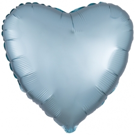 Herzluftballon aus Folie in Matt Pastell Blau mit Satinglanz