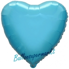 Luftballon aus Folie in Herzform, aquamarin