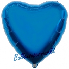 Herzluftballon Blau, Ballon in Herzform mit Ballongas Helium
