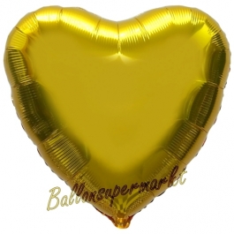 Herzluftballon Gold, Ballon in Herzform mit Ballongas Helium