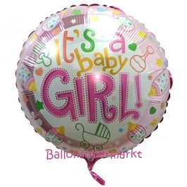 It's a Baby Girl Luftballon aus Folie mit Helium