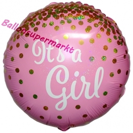 It's a Girl Glitter, holografischer Luftballon aus Folie mit Helium