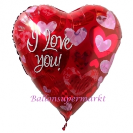 I Love You, Jumbo-Luftballon aus Folie,  inklusive Helium