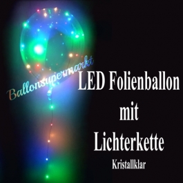 LED Heliumballon aus Folie mit Lichterketten