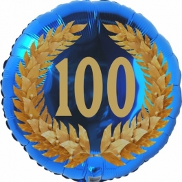 Lorbeerkranz 100, Luftballon aus Folie zum 100. Geburtstag, ohne Ballongas
