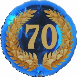 Lorbeerkranz 70, Luftballon aus Folie zum 70. Geburtstag, ohne Ballongas