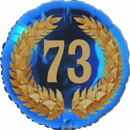 Lorbeerkranz 73, Luftballon aus Folie zum 73. Geburtstag, ohne Ballongas
