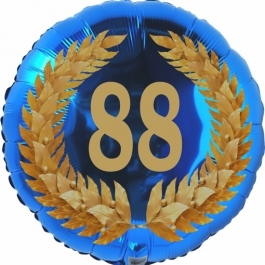 Lorbeerkranz 88, Luftballon aus Folie zum 88. Geburtstag, ohne Ballongas