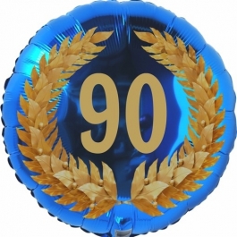 Lorbeerkranz 90, Luftballon aus Folie zum 90. Geburtstag, ohne Ballongas